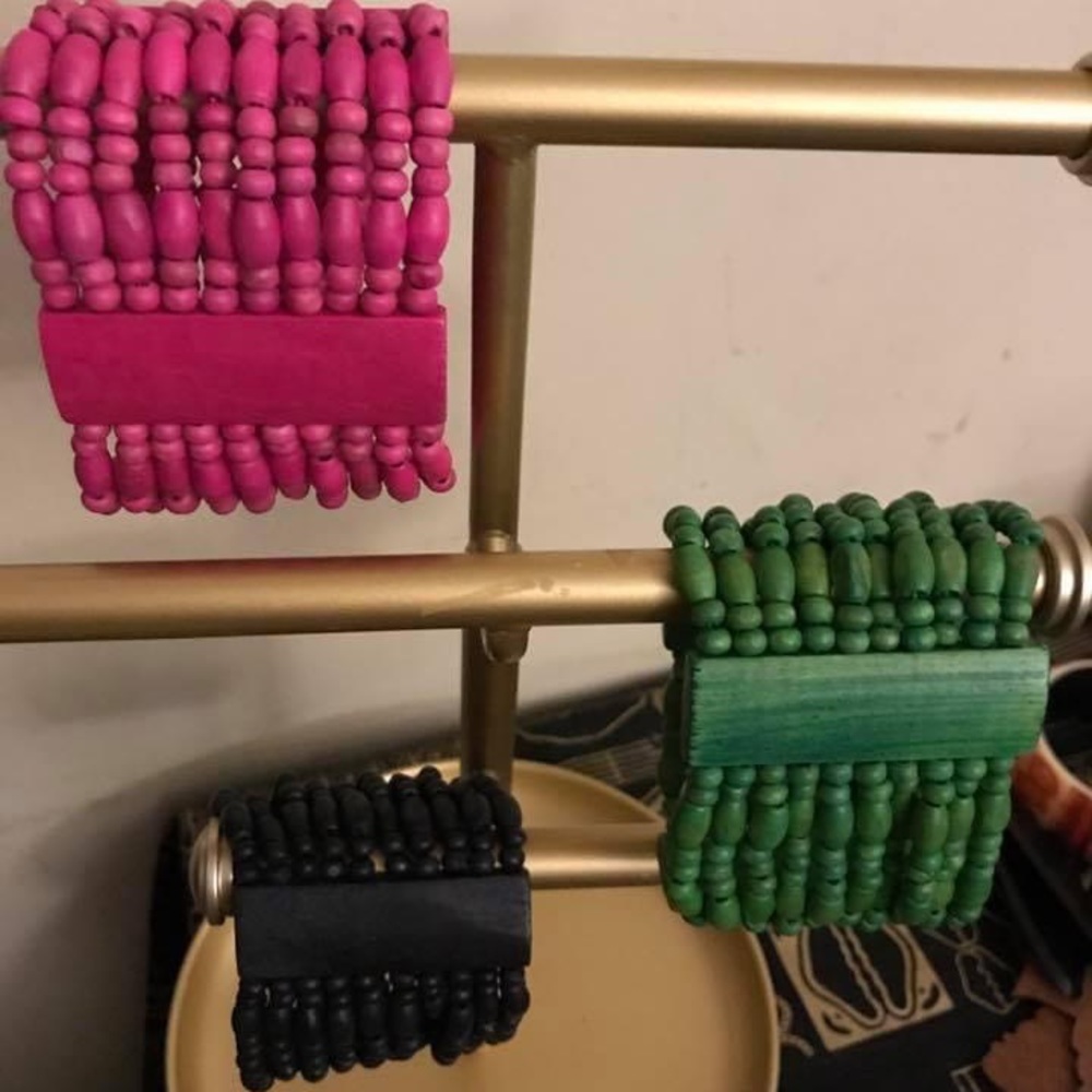 Stretch wooden bracelets